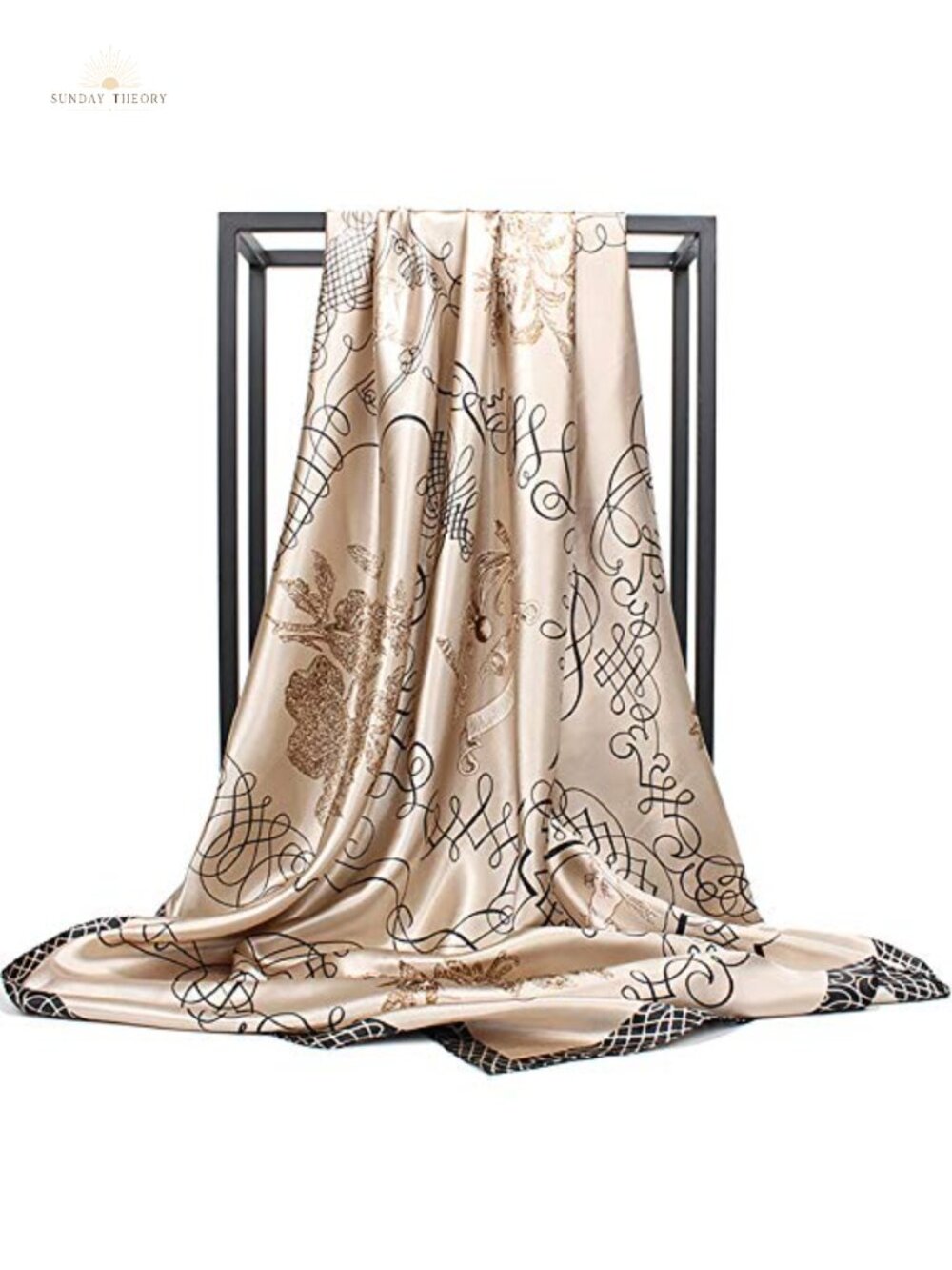 100% Mulberry Silk Scarf 35" Square Hair Wrap Bandana Women Gift Boxed